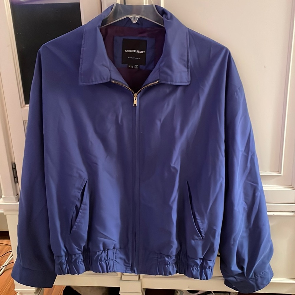 Men’s Andrew Marc Blue Windbreaker Size XL